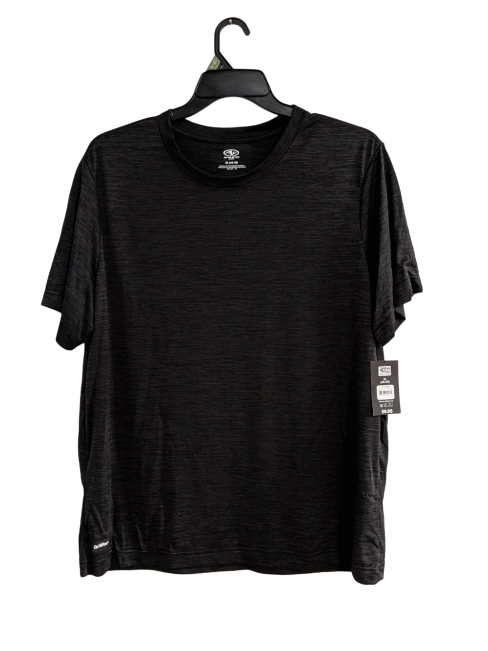 Athletic Works Mens XL Black Stripe Poly Jersey Tee Shirt New With Tags